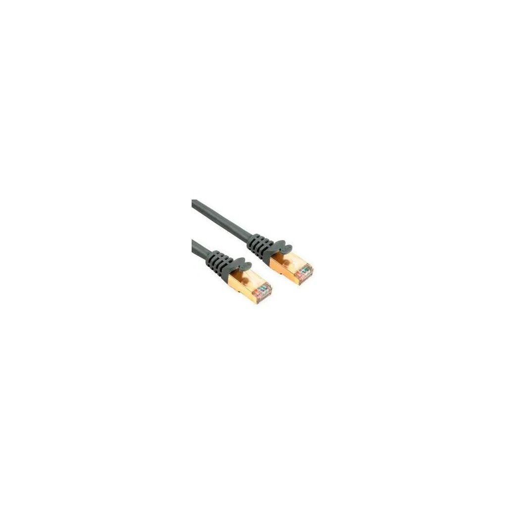 Патч-корд HAMA H-78422 STP, кат.5E, 1м, многожильный, серый