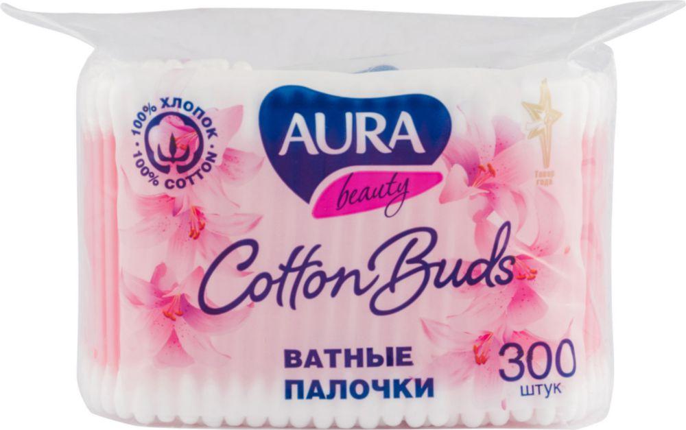 Палочки ватные Aura Beauty 300 шт., флоу-пак
