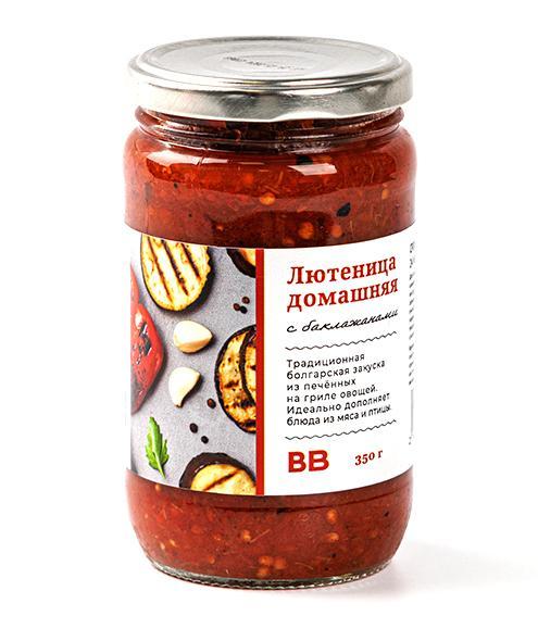 Лютеница ВкусВилл домашняя с баклажанами 350 гр., стекло