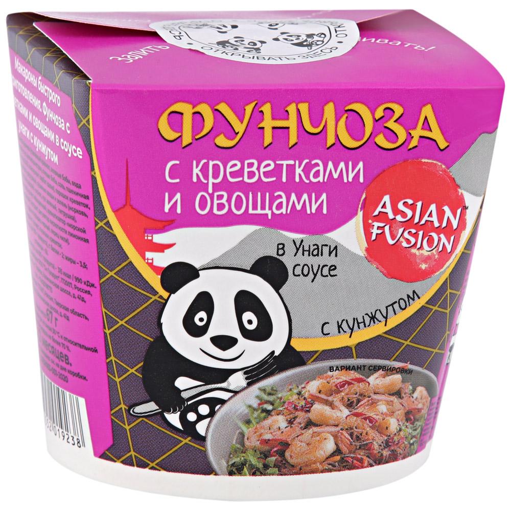 Фунчоза Asian Fusion с креветками и соусом Унаги с кунжутом 67 гр., стакан