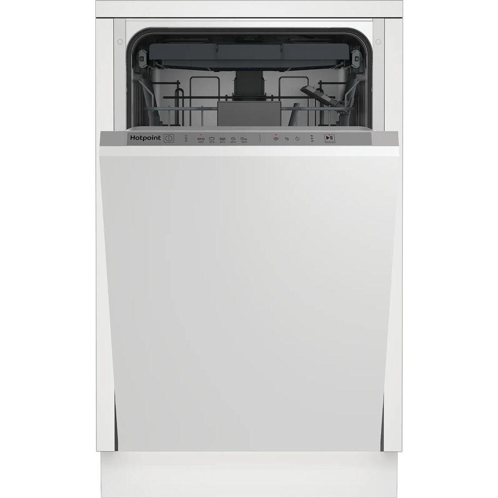 Встраиваемая посудомоечная машина HOTPOINT HIS 6D59, узкая, ширина 44.8см, полновстраиваемая, загрузка 9 комплектов, серебристый