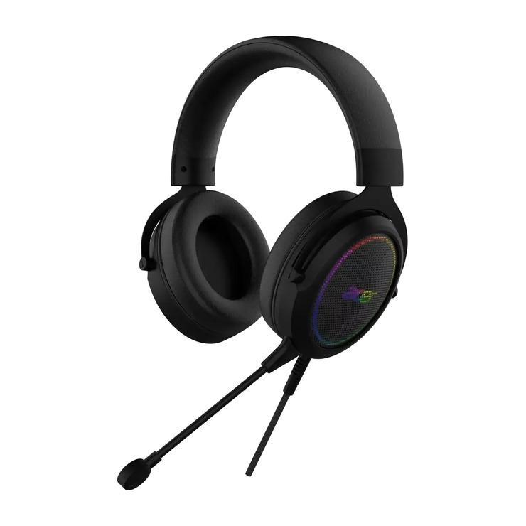 Гарнитура игровая Acer AHW120, для компьютера, мониторные, проводные, черный [zl.hdscc.01c]