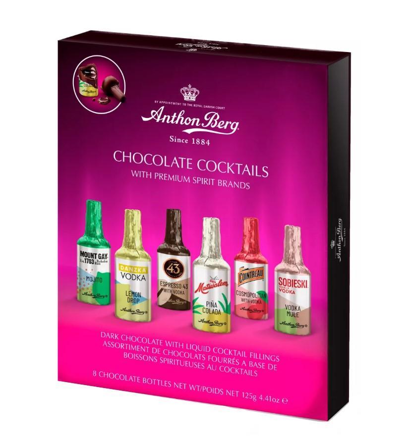 Конфеты шоколадные Anthon Berg Chocolate Cocktails ассорти с алкогольными коктейльными начинками 125 гр., картон