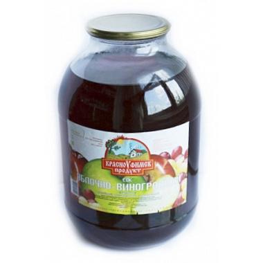 Виноградный осветленный напиток сокосодержащий Красноуфимский завод диетпродуктов, 3 л., стекло