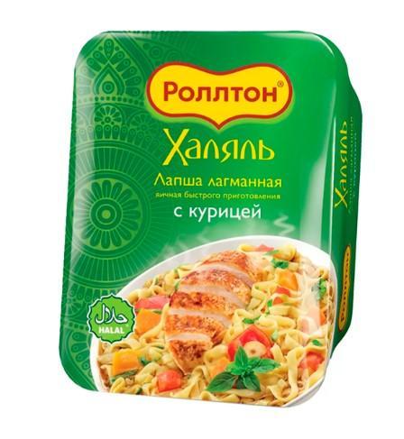 Лапша Роллтон лагманная Халяль курица 90 гр., лоток