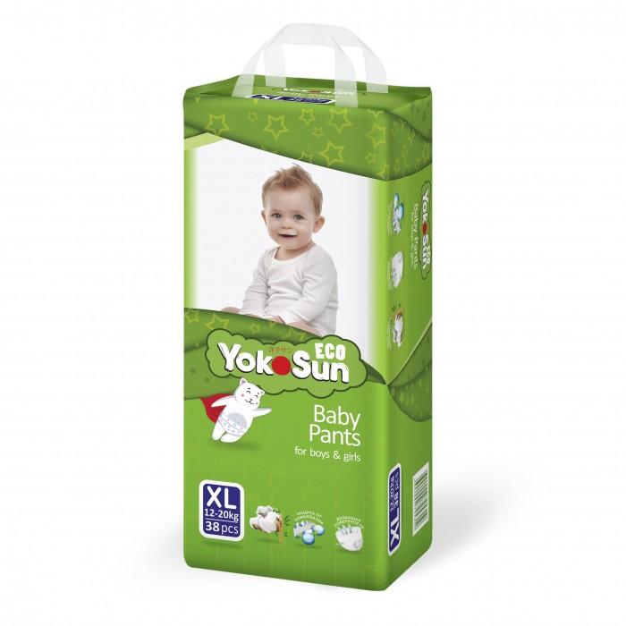 Детские подгузники-трусики ECO размер XL (12-20 кг) 38 шт, YokoSun, 1.35 кг., полибэг