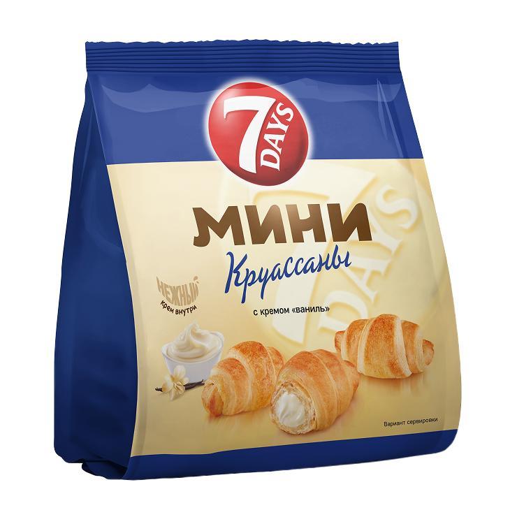Круассаны 7 Days мини c кремом ваниль 123г