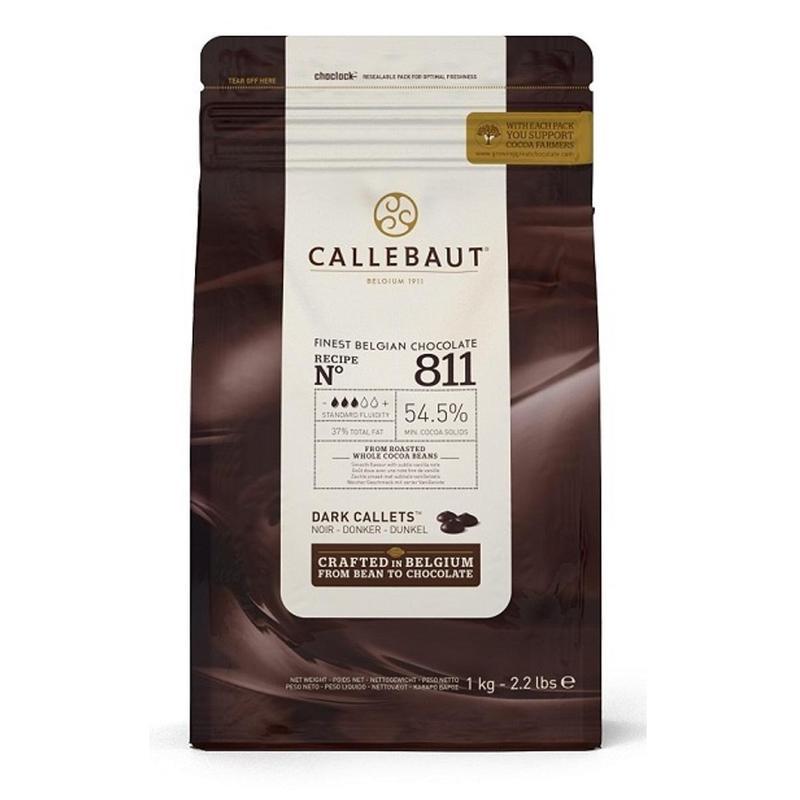 Шоколад Callebaut темный 80,1% какао 2.5 кг., флоу-пак