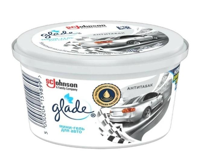 Мини-гель для авто Glade Антитабак, 70 гр., пластиковая банка
