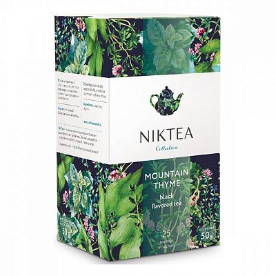 Чай черный с чабрецом, 25 пакетиков Niktea Mountain Thyme, 50 гр., картон