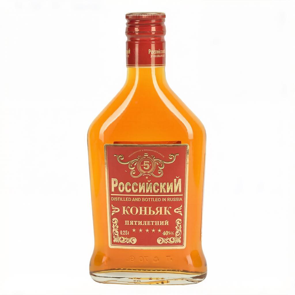 Коньяк Российский Пятилетний 5 звезд 40% Россия 250 мл., стекло