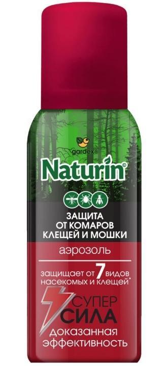Аэрозоль от комаров, клещей, мошки Naturin Суперсила 3 в 1 Mini 80 мл., баллон