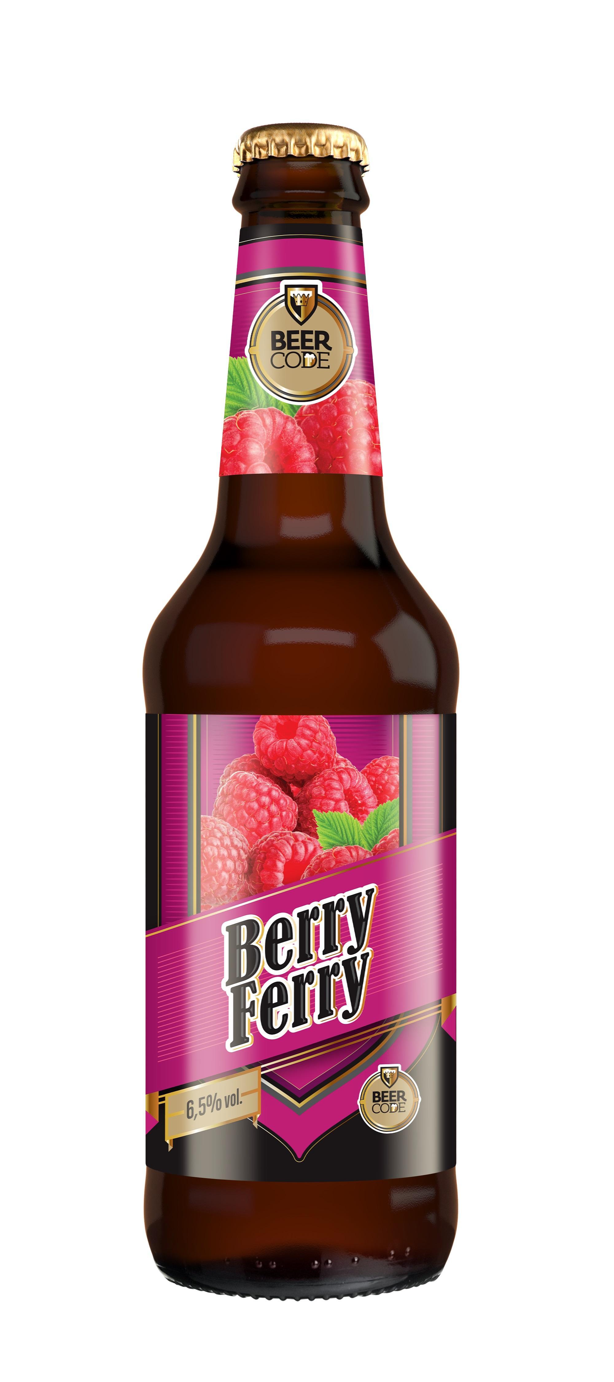 Напиток пивной BEERCODE Berry Ferry со вкусом малины фильтрованный пастеризованный 6,5% 450 мл., стекло