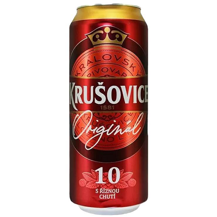 Пиво Krusovice Kralovska Original светлое фильтрованное пастеризованное 4.2% Чехия 500 мл., ж/б
