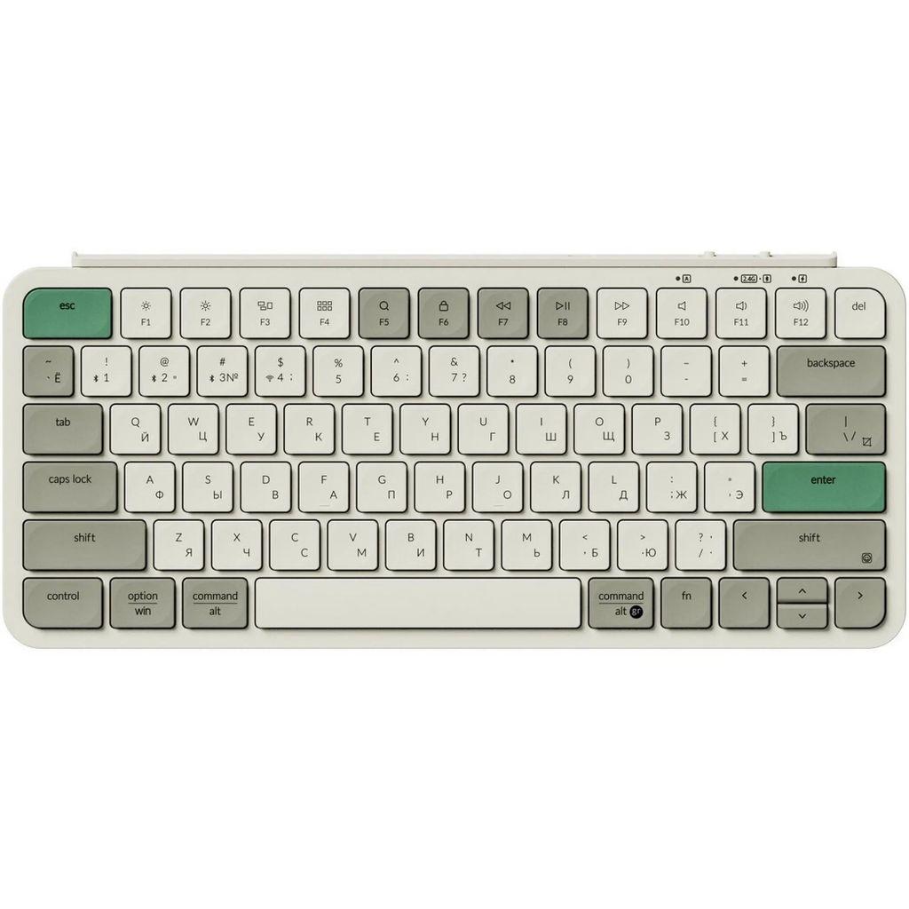 Клавиатура KEYCHRON B1 Pro, беспроводная, USB, Bluetooth/Радиоканал, ножничная, бежевый/зеленый [b1p-k12]