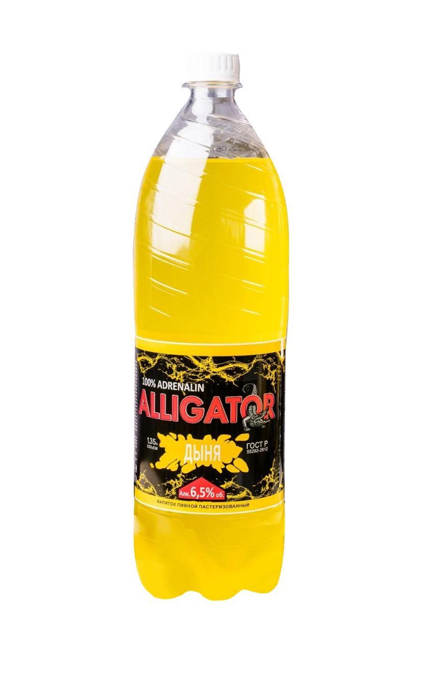 Напиток пивной Alligator дыня 6,5% 1,35 л., ПЭТ