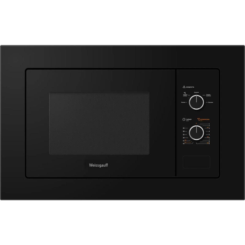 Встраиваемая микроволновая печь WEISSGAUFF BMWO-206, 20л, 800Вт, черный [437402]