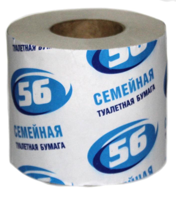 Туалетная бумага Семейная серая c втулкой 12 шт., обертка