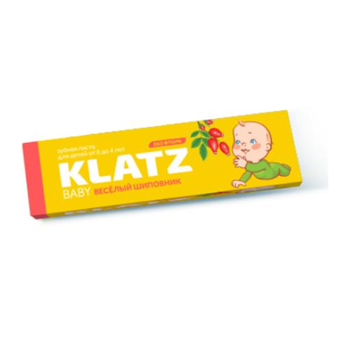 Зубная паста Klatz Baby от 0 до 4 лет Веселый шиповник без фтора 48 мл., картон