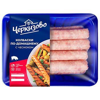 Колбаски Черкизово по домашнему с чесноком рубленые категория Б 450 гр., лоток