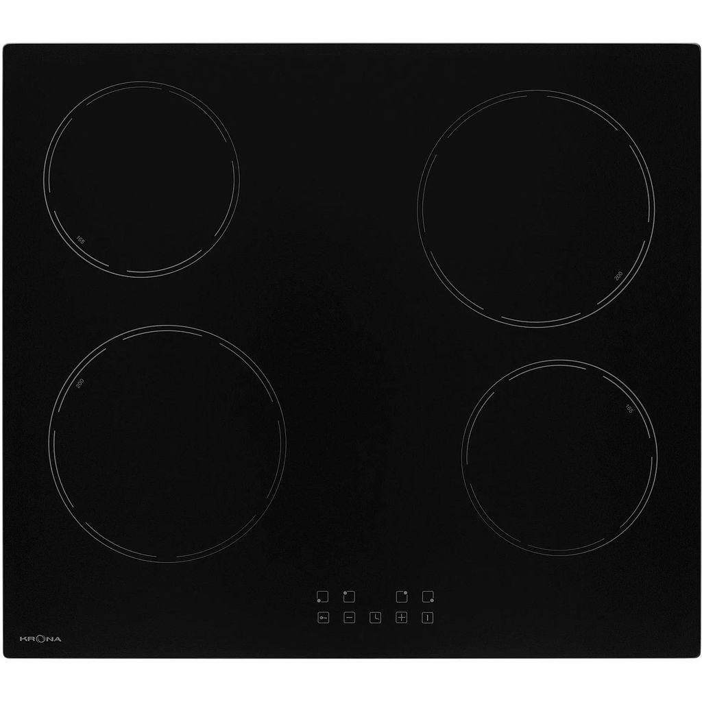 Электрическая варочная поверхность Krona Edel 60 BL TK, конфорок: 4 шт., закаленное стекло, независимая, черный