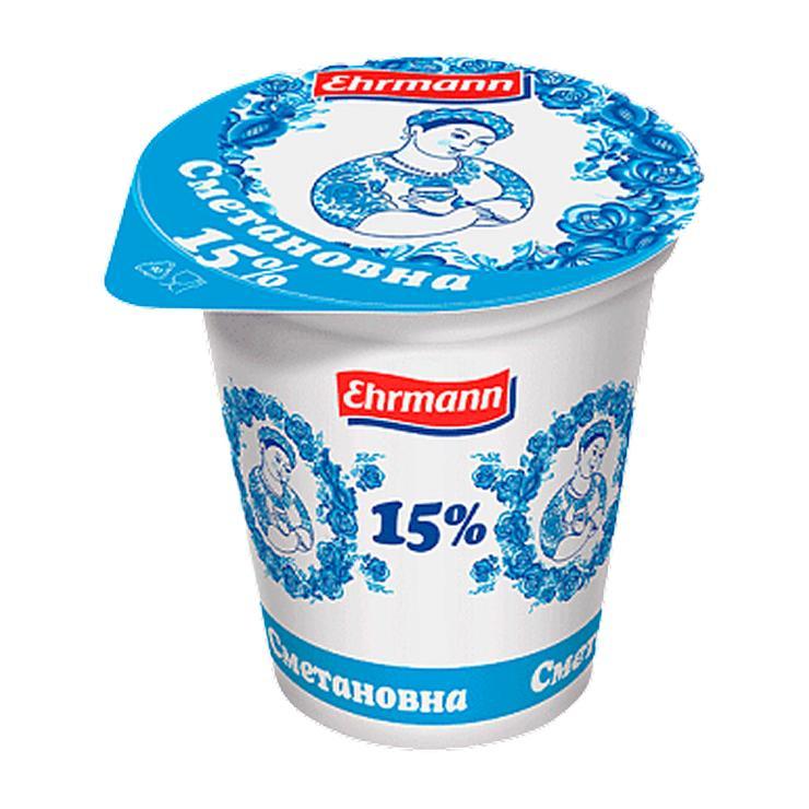 Сметанный продукт Сметановна 15% 320 гр., ПЭТ
