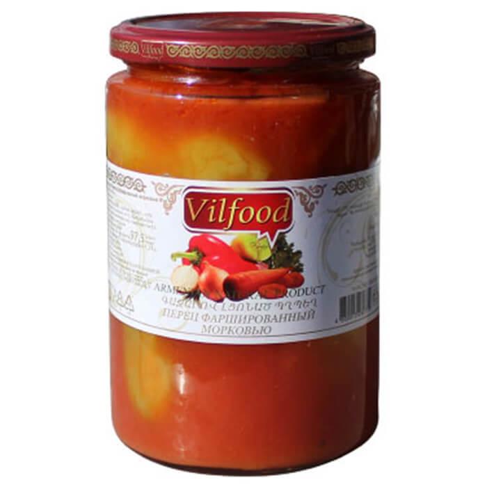 Перец Vilfood фаршированный морковью 650 мл., стекло