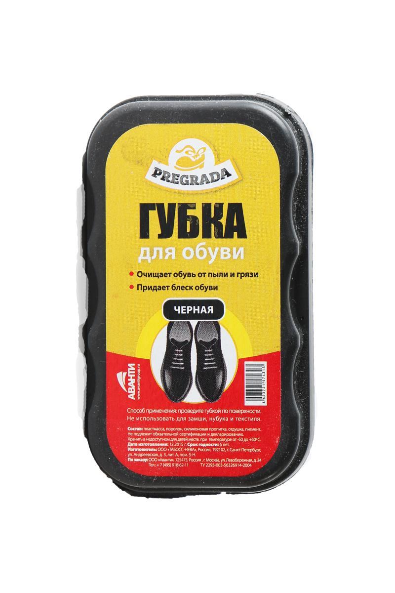 Губка дляобуви Pregrada стандарт черная 11*6см., пластик