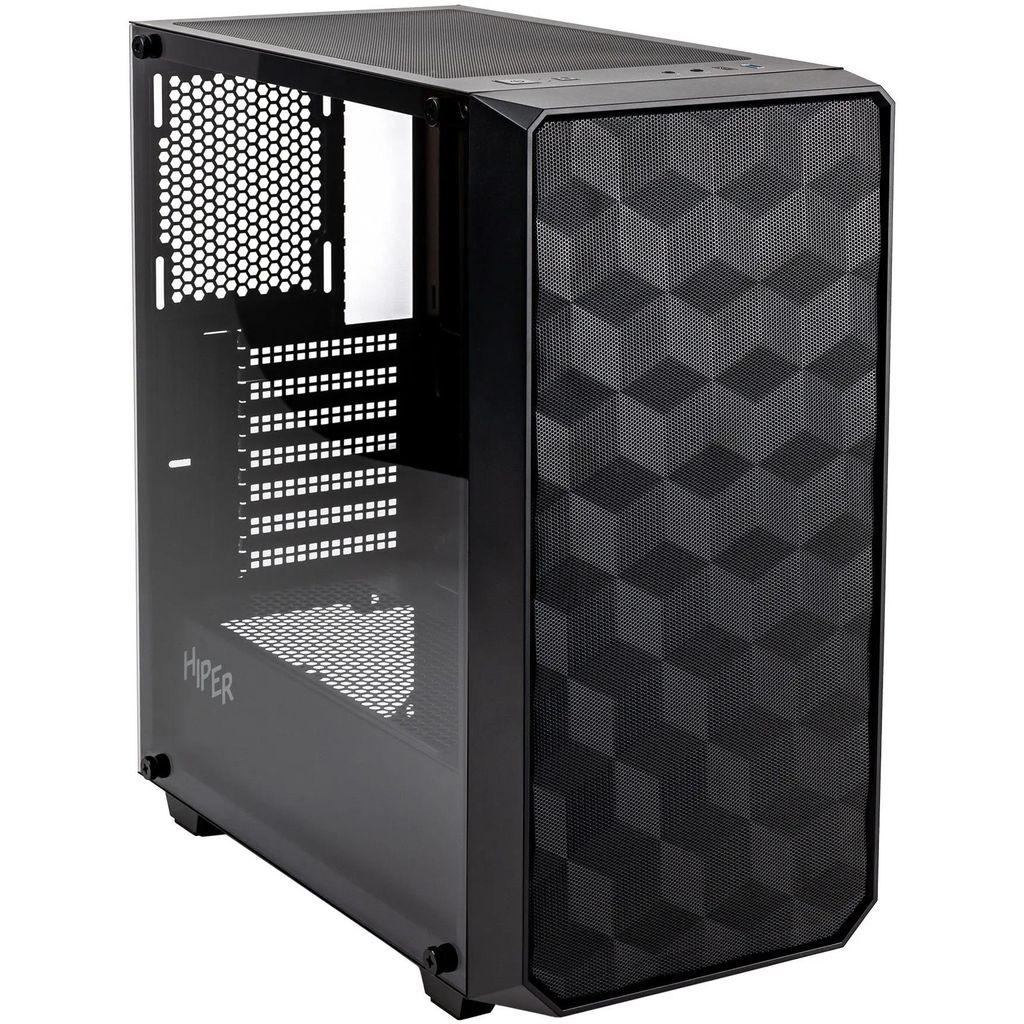 Корпус ATX Hiper BH34-1, Midi-Tower, без БП, черный
