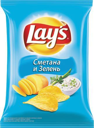 Чипсы Lay's сметана зелень 80 гр., флоу-пак