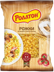 Изделия макаронные Роллтон Рожки 400 гр., флоу-пак