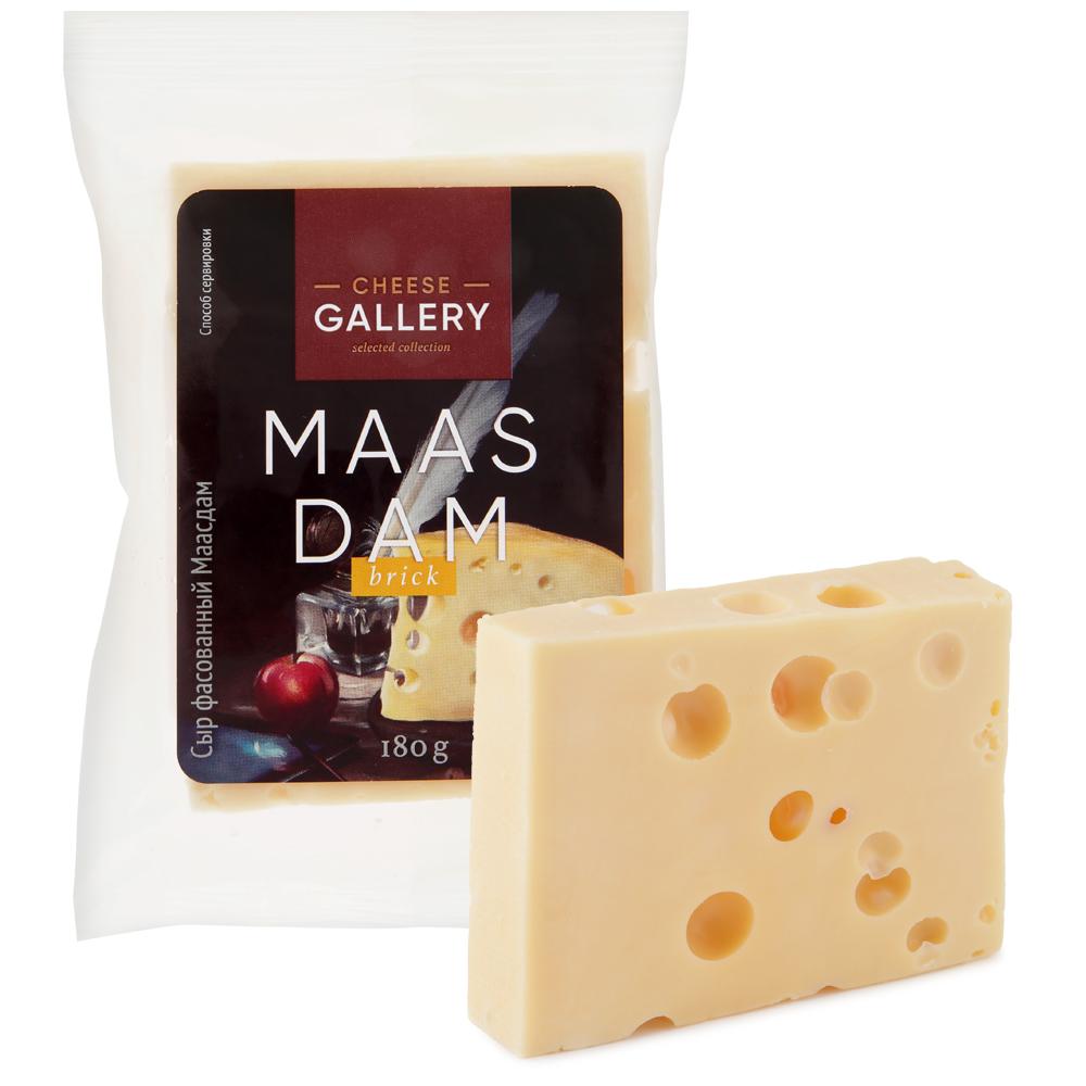 Сыр маасдам 45%, Cheese Gallery, 180 гр., вакуумная упаковка