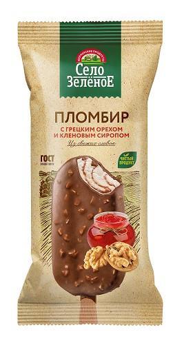 Мороженое эскимо Село Зелёное грецкий орех кленовый сироп 80 гр., флоу-пак