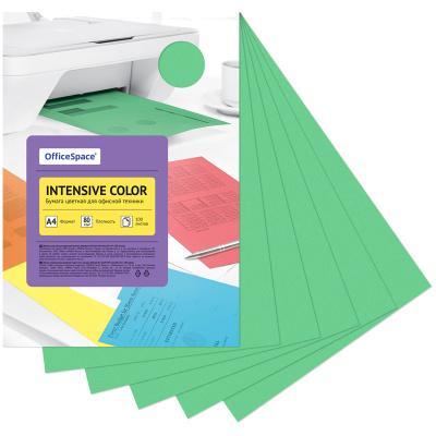 Бумага цветная OfficeSpace Intensive Color A4 80 г/м² 100 листов зеленый, пакет