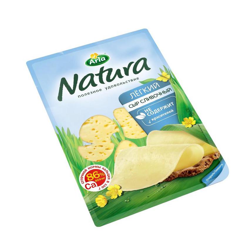 Сыр Arla Natura Cливочный Легкий нарезка 30%, 150 гр., в/у