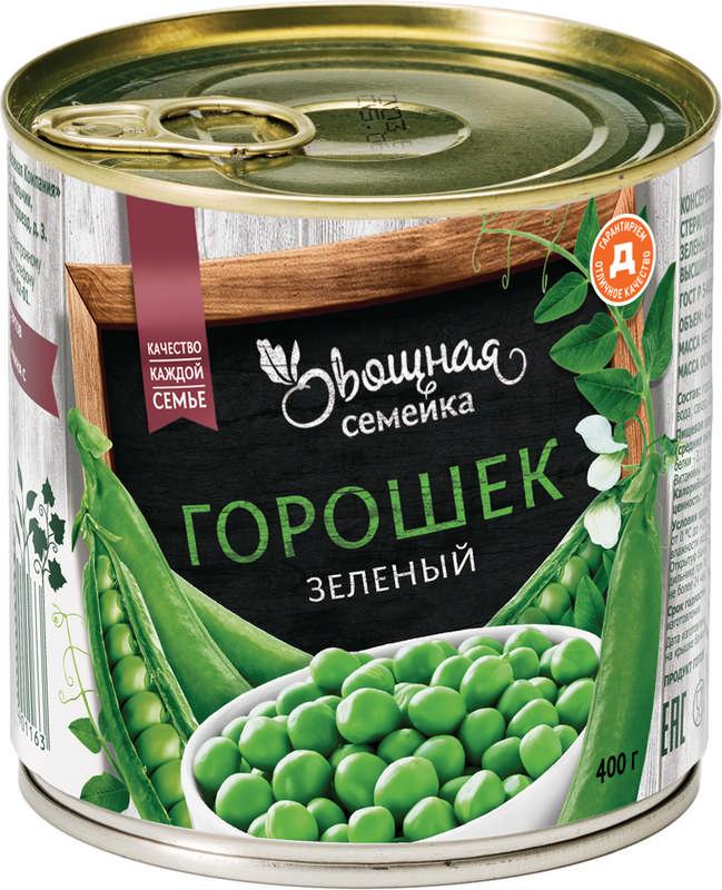 Горошек зелёный Овощная Семейка 425 мл., ж/б