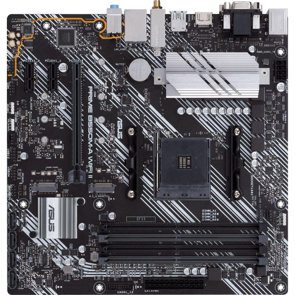 Материнская плата Asus PRIME B550M-A WIFI II, Socket AM4, AMD B550, mATX, Ret
