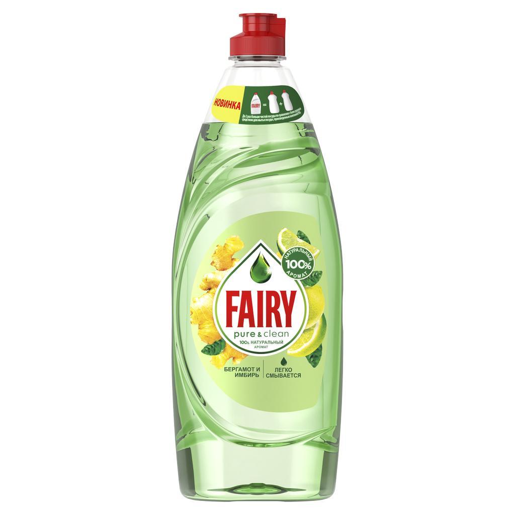 Средство для мытья посуды бергамот и имбирь Fairy Pure&Clean, 650 мл., ПЭТ
