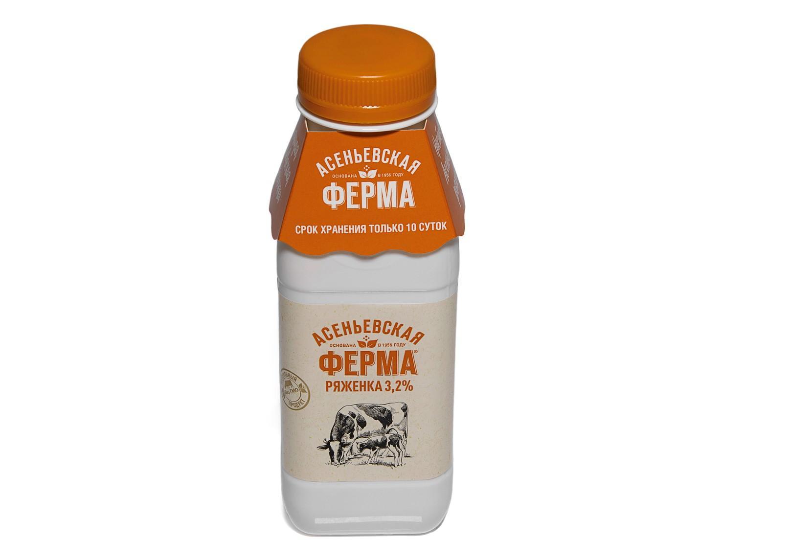 Ряженка Асеньевская ферма 3.2% 330 мл., ПЭТ