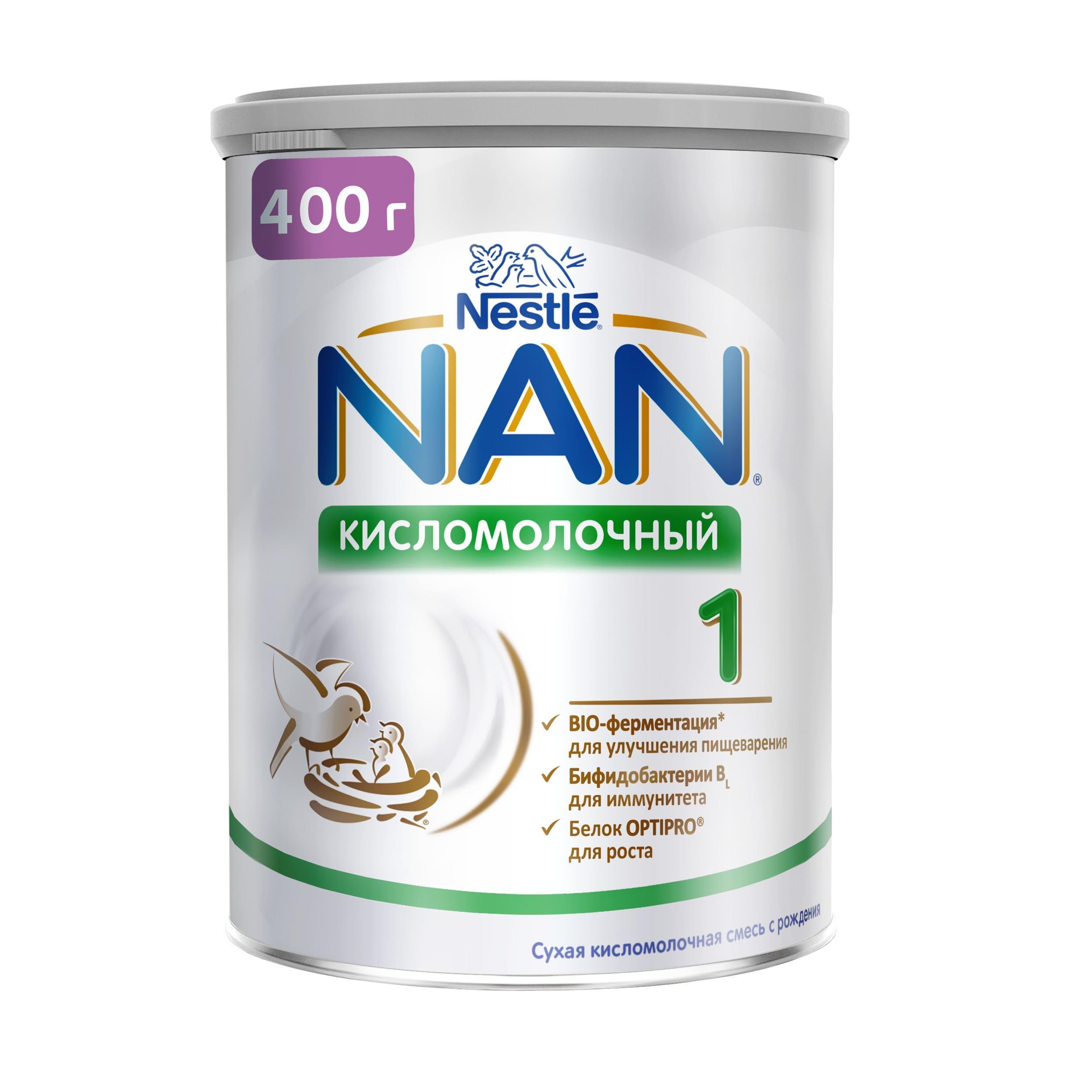 Смесь кисломолочная М1 (от 0 до 6 мес.) NAN, 400 гр., ж/б