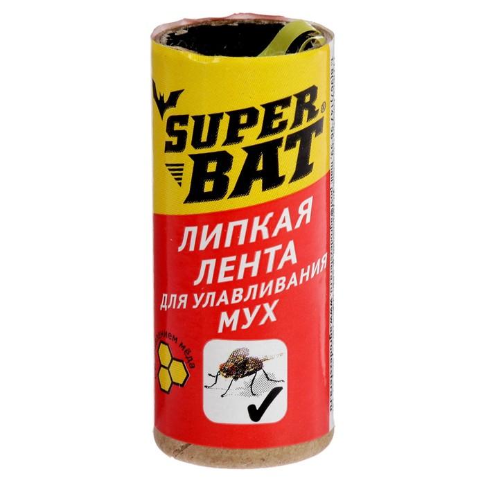 Лента липкая для улавливания мух Super Bat, 9 гр., бумага