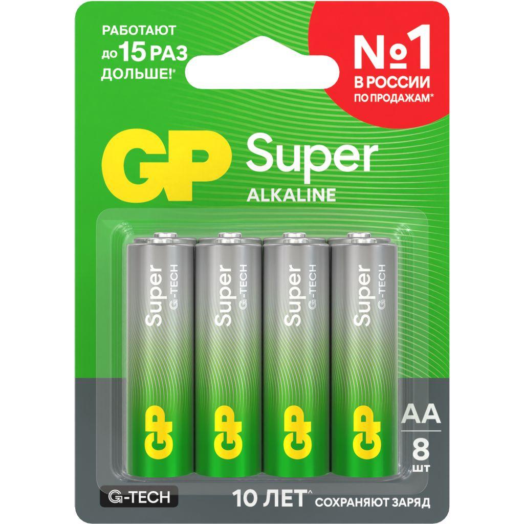 AA Батарейка GP Super Alkaline 15AA21-2CRSBC8, 8 шт.