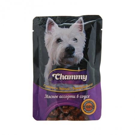 Корм консервированный для собак мясное ассорти Chammi, 85 гр., пластиковый пакет