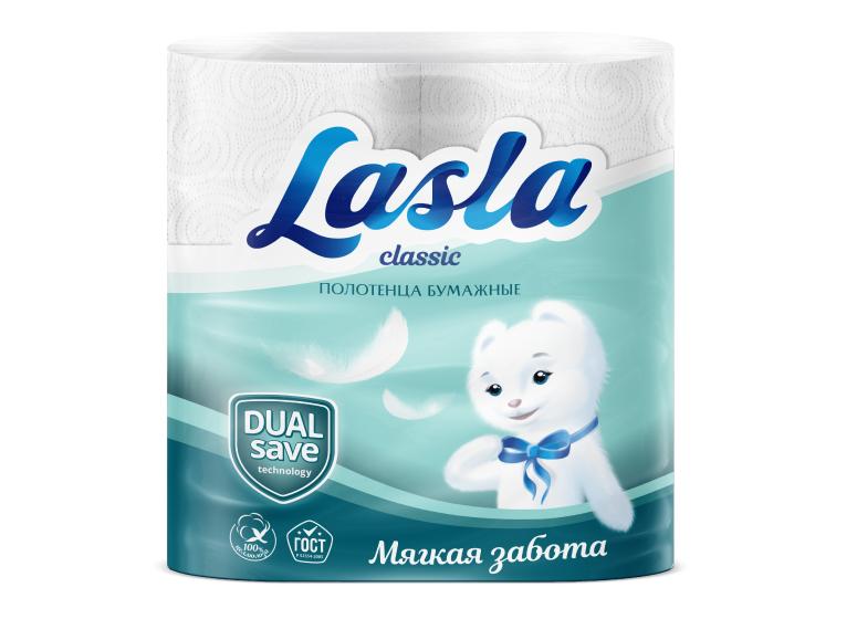 Полотенца бумажные Lasla Classic 2 слоя 2 штуки, пакет