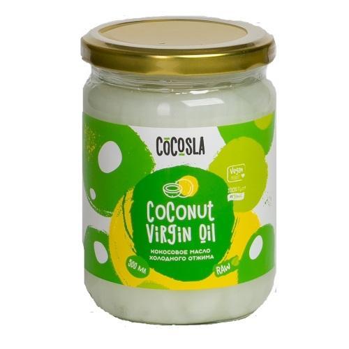 Кокосовое Cocosla масло первого холодного отжима 500 мл., стекло