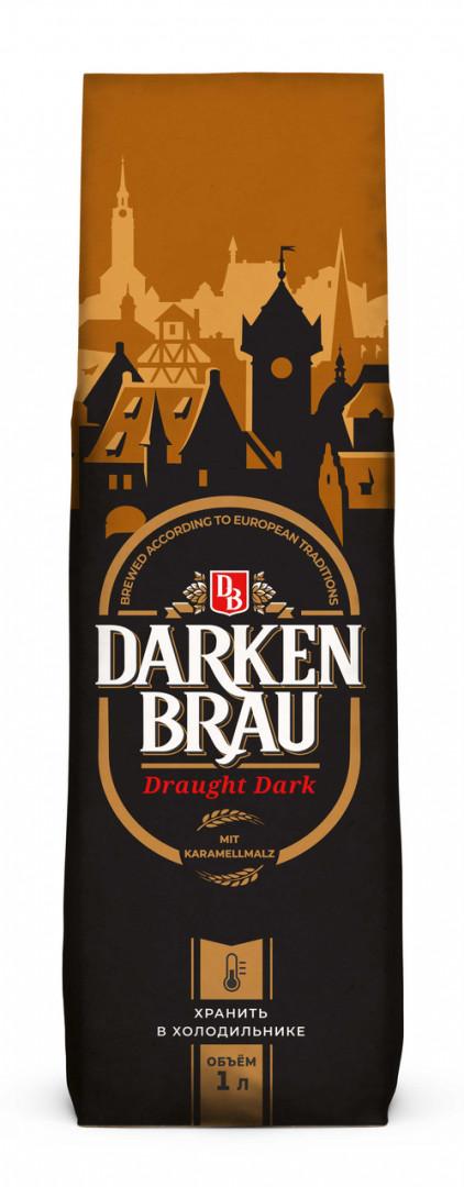 Напиток пивной Darkenbrau темный нефильтрованный на основе пива 3,5% 1 л., ПЭТ