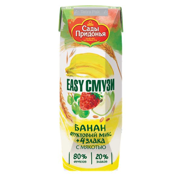 Смузи Сады Придонья с 3 лет гуава банан виноград 4 злака Easy, 250 мл., тетра-пак