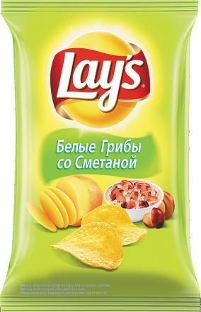 Чипсы Lay's белые грибы со сметаной 150 гр., флоу-пак