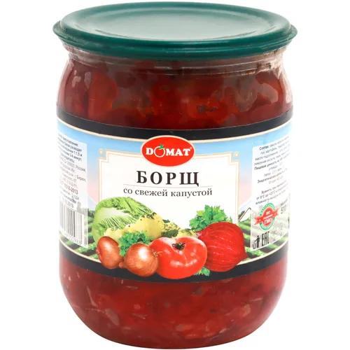 Суп Domat борщ со свежей капустой 510 гр., стекло