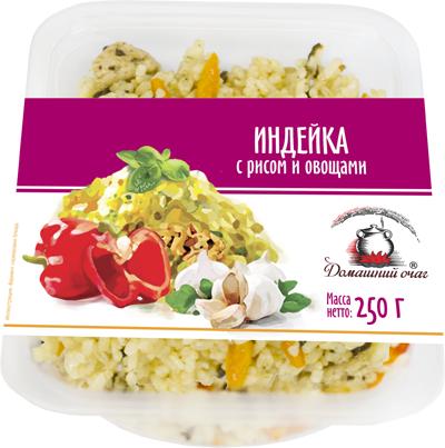 Готовое блюдо Домашний очаг Индейка с рисом и овощами